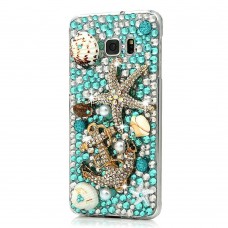 Samsung Galaxy Note 5 - Luxury Handmade Bling Bling 3D Rhinestone Crystal Protective Hard Clear Phone Cover Case - Golden Anchors